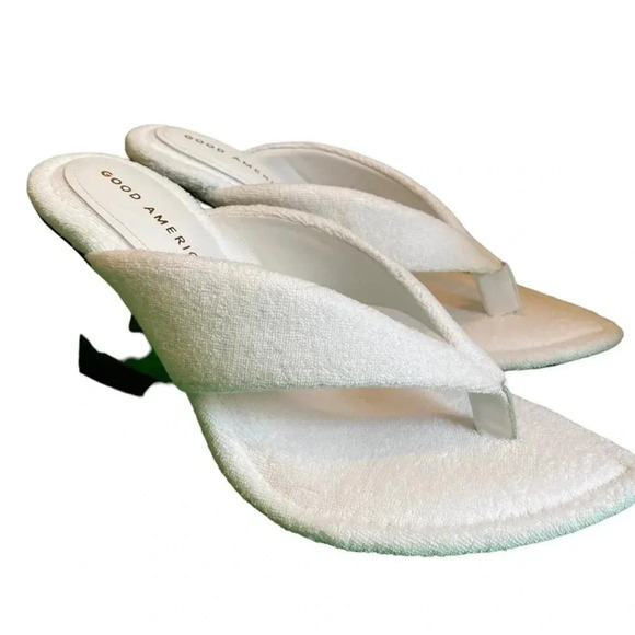 GOOD AMERICAN NWT TERRY WEDGE WHITE S 10 1/2 - Picture 2 of 6